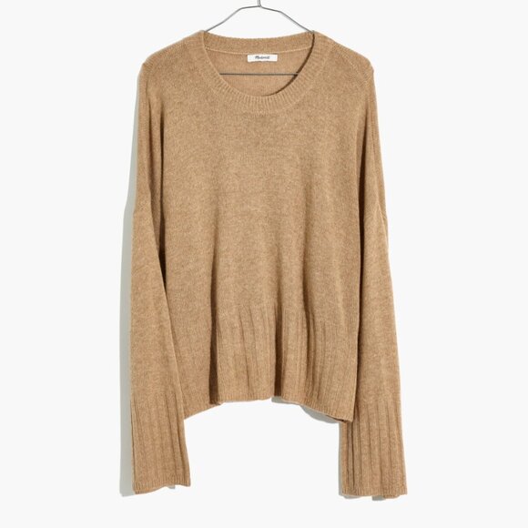 Madewell Light Brown Ayres Wide-Sleeve Pullover Sweater - Size XXS - Picture 4 of 13
